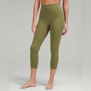 Lululemon Bronze Green Align High Rise Crop Leggings Size 16